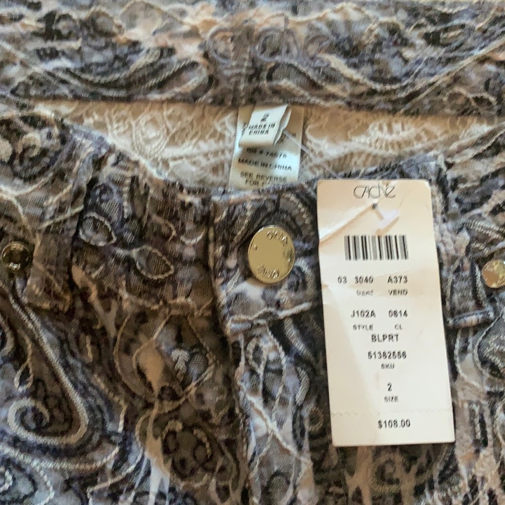 Cache BLPRT cotton spandex poly jeans size 2. Tags